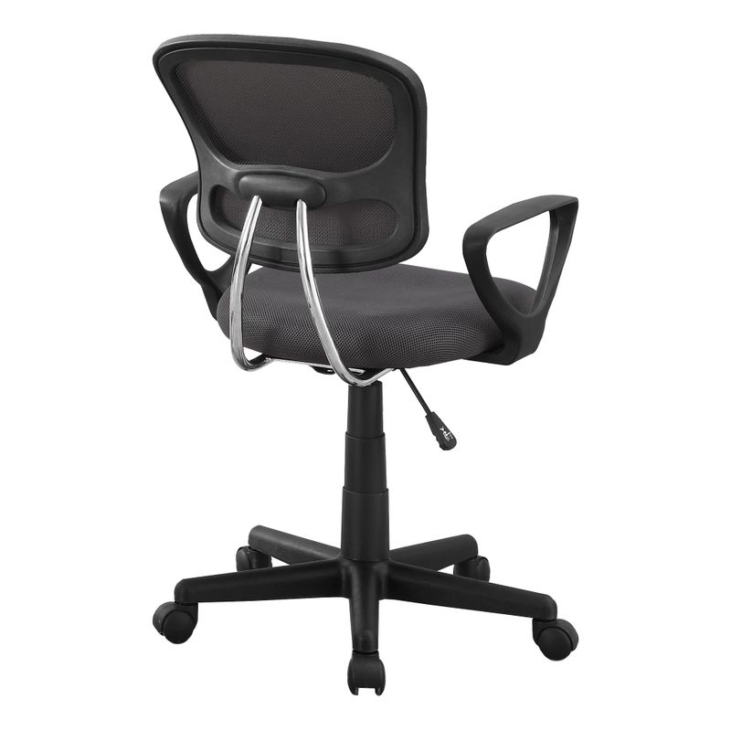 Office Chair/ Adjustable Height/ Swivel/ Ergonomic/ Armrests/ Computer Desk/ Work/ Juvenile/ Metal/ Mesh/ Grey/ Black/ Contemporary/ Modern