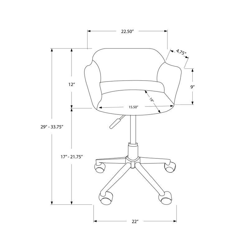 Office Chair/ Adjustable Height/ Swivel/ Ergonomic/ Armrests/ Computer Desk/ Work/ Metal/ Pu Leather Look/ White/ Chrome/ Contemporary/ Mode