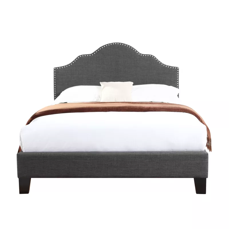 Madison Charcoal Gray King Upholstered Bed