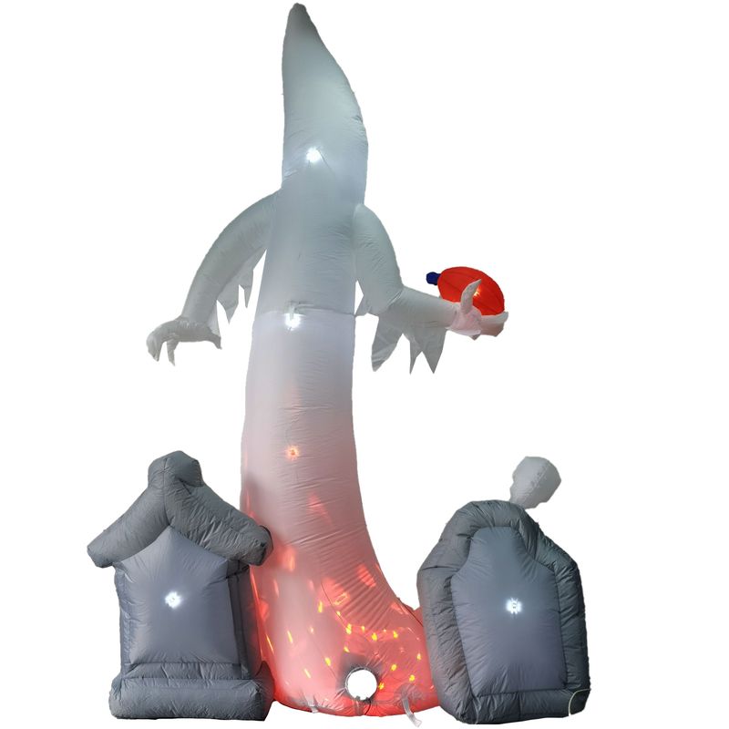 9-ft. Prelit Inflatable Graveyard Ghost with Skulls