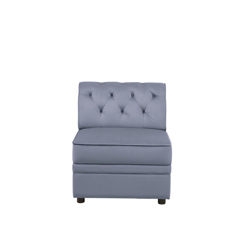 ACME Bois II Modular - Armless Chair, Gray Velvet