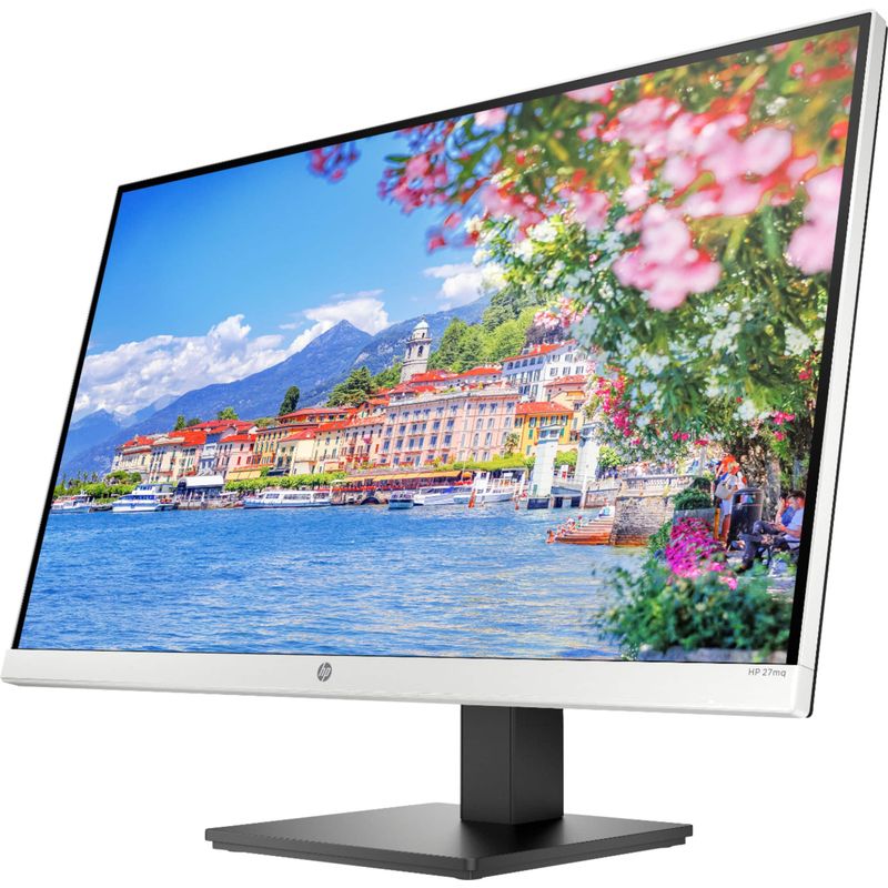 HP - 27" IPS LED QHD Monitor with Adjustable Height (HDMI, VGA) - Silver & Black