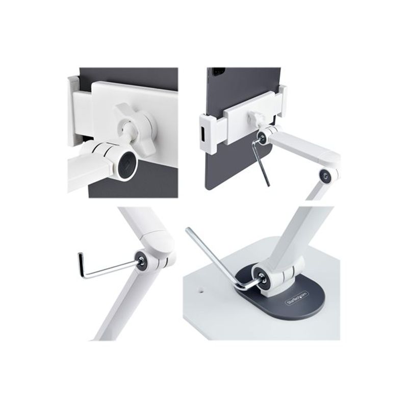 StarTech.com Adjustable Tablet Stand for Desk Desk/Wall Mountable Supports Up to 2.2lb Universal Tablet Stand Holder for Desk Articulating T