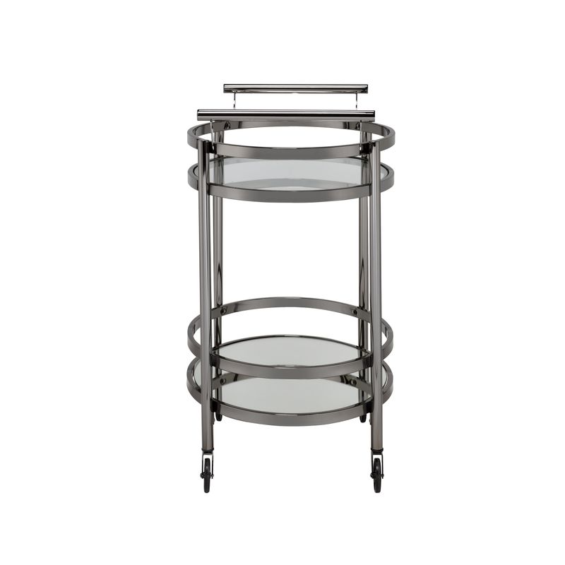 ACME Lakelyn Serving Cart, Black Nickel & Clear Glass
