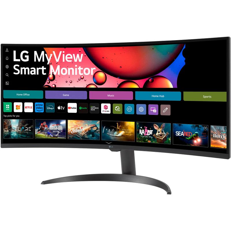 LG - MyView 34" WQHD 100Hz 5ms Smart Monitor with HDR10 - Black - Black