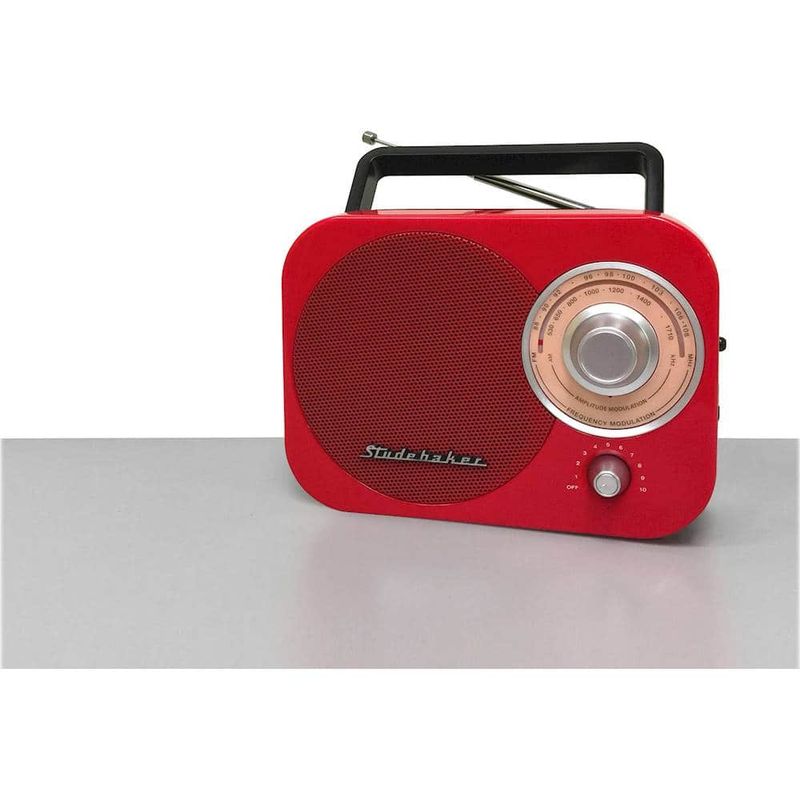 Studebaker - SB2000 Portable AM/FM Radio - Red/Black