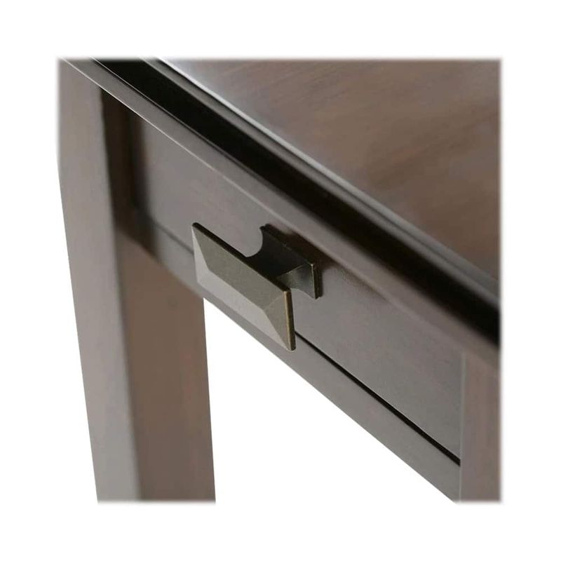 Simpli Home - Artisan SOLID WOOD 14 inch Wide Rectangle Transitional Narrow End Side Table in - Russet Brown