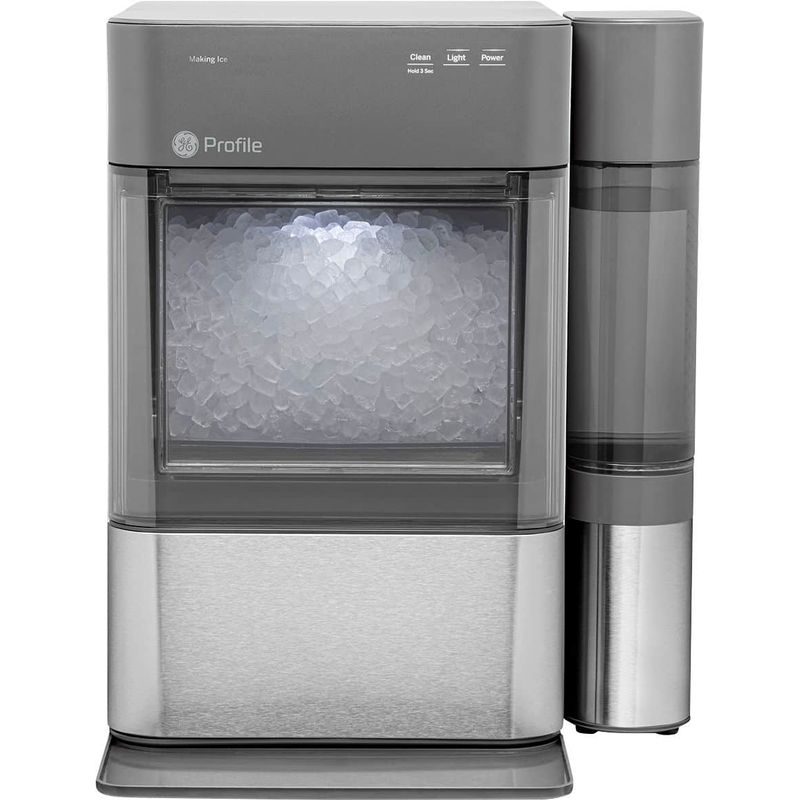 GE Profile - Opal 2.0 38-lb. Portable Ice maker with Nugget Ice Production Side Tank and Built-in WiFi - Stainless Steel