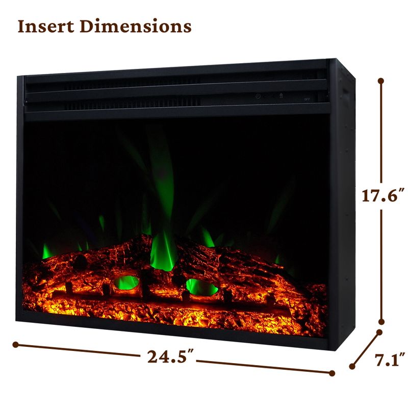 Sienna 34-In. Electric Fireplace Heater with Walnut Mantel, Enhanced Log Display, Multi-Color Flames, and Remote Control