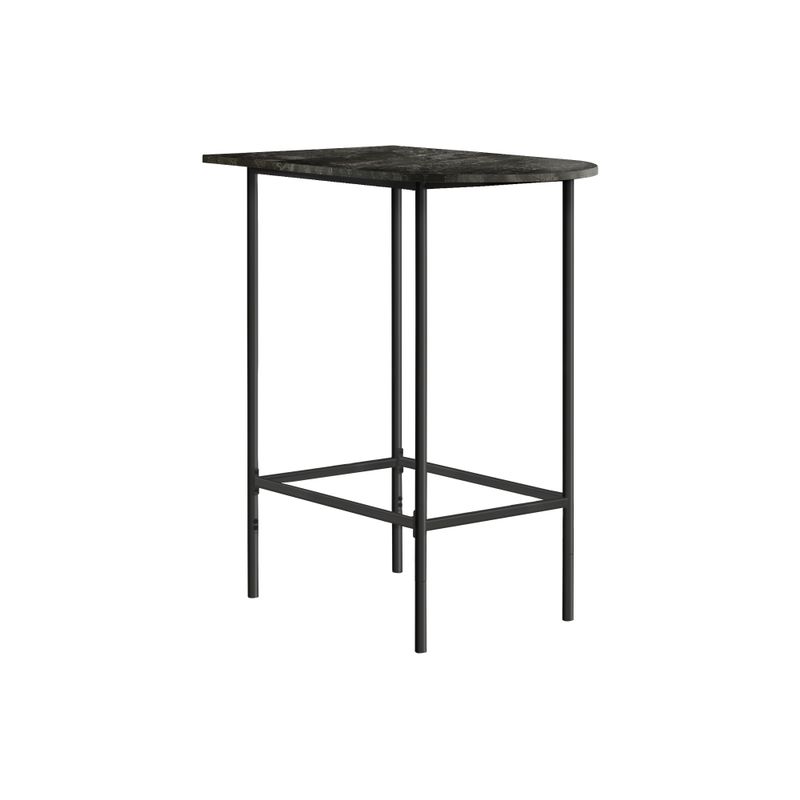 Home Bar/ Bar Table/ Bar Height/ Pub/ 36" Rectangular/ Small/ Kitchen/ Metal/ Laminate/ Grey Marble Look/ Black/ Contemporary/ Modern