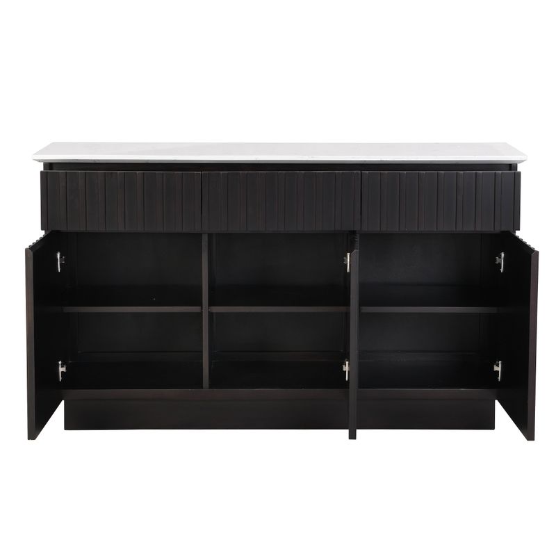 ACME Jaramillo Server, Engineered Marble & Black Finish