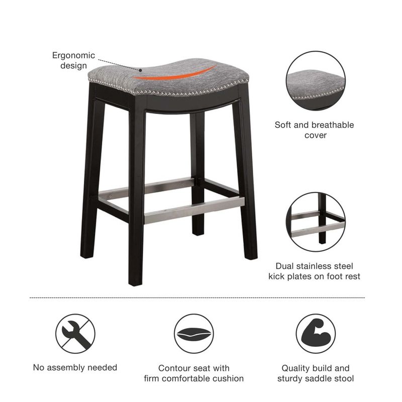 Isla Saddle Grey Counter Stool