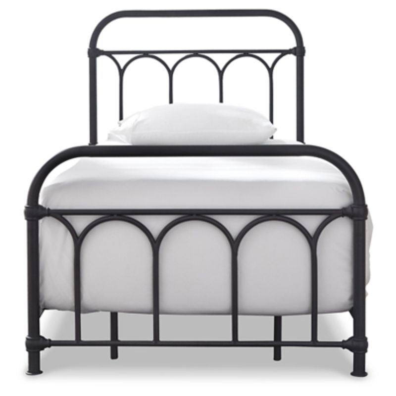 Black Nashburg Twin Metal Headboard/Footboard/Rails