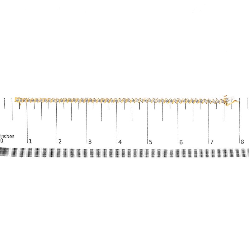 2Micron 10KT Yellow Gold Plated Sterling Silver Diamond S-Link Bracelet (2 cttw, J-K Color, I2-I3 Clarity)