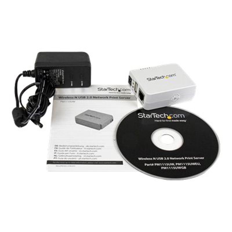 StarTech.com StarTech.com 1-Port Wireless N USB 2.0 Network Print Server - 10/100 Mbps Ethernet USB Printer Server Adapter - Windows 10 - 80
