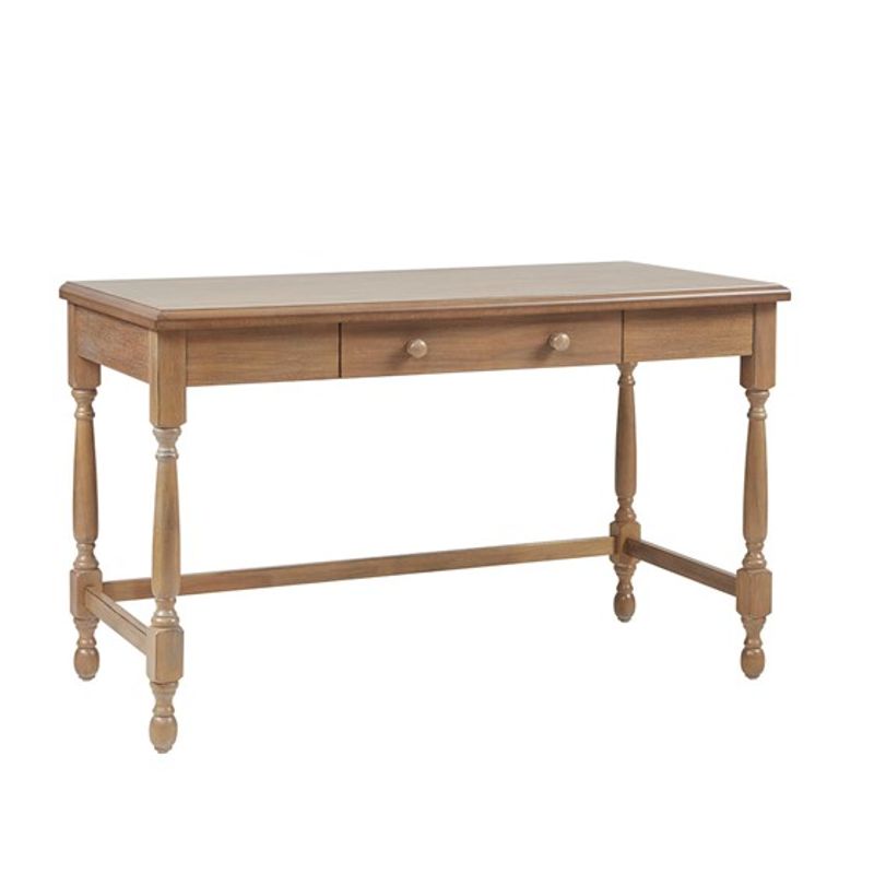Natural Tabitha Solid Wood Desk with 1 Drawer and turned legs