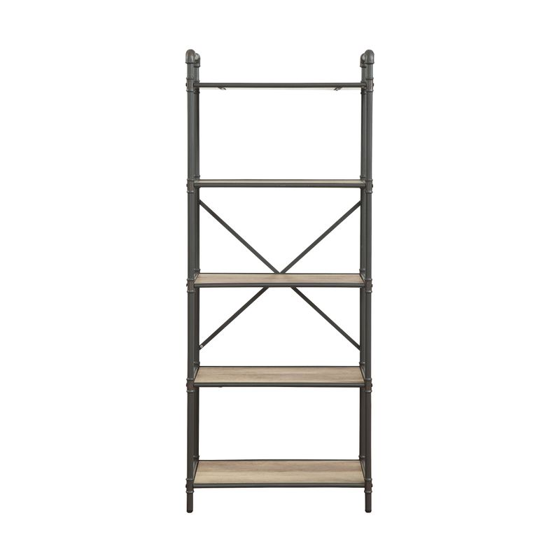 ACME Itzel Bookshelf, Antique Oak & Sandy Gray