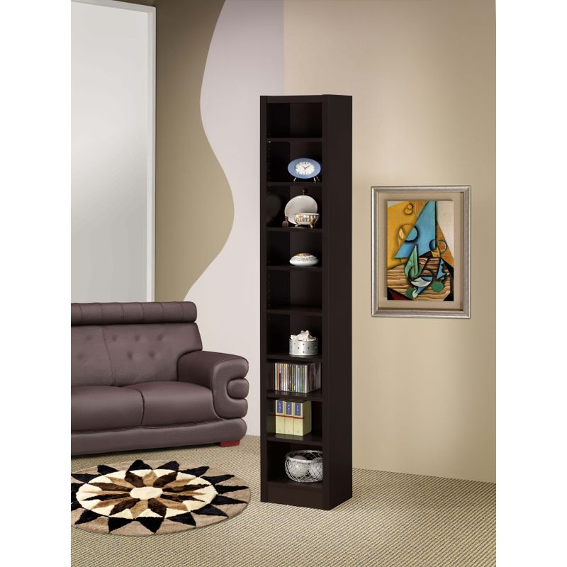 Eliam Rectangular Bookcase with 2 Fixed Shelves Cappuccino