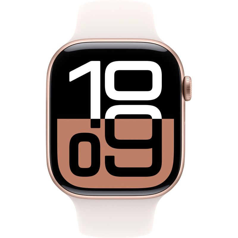 Apple Watch Series 10 (GPS+Cellular) 46mm Aluminum Case with Light Blush Sport Band - M/L - Rose Gold - (2024)