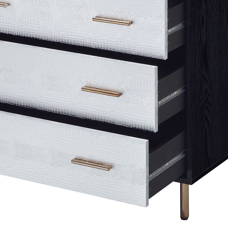 ACME Myles Chest, Black, Silver & Gold Finish