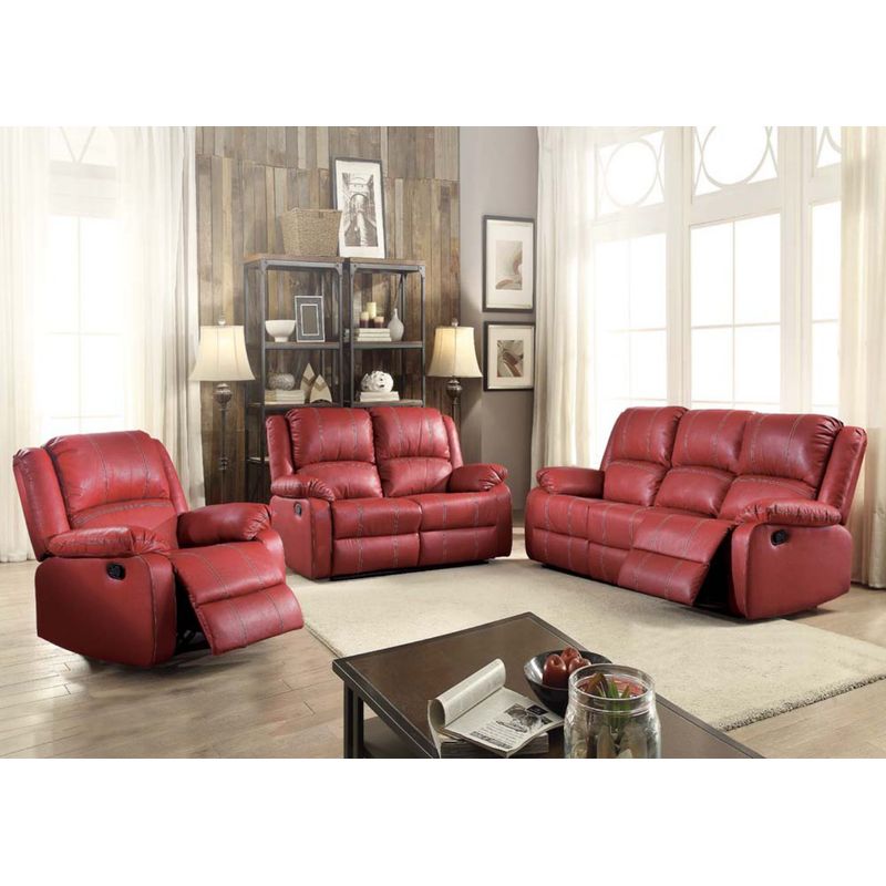 ACME Zuriel Motion Sofa, Red Synthetic Leather