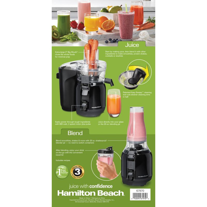 Hamilton Beach - Big Mouth 2-in-1 Juicer & Blender