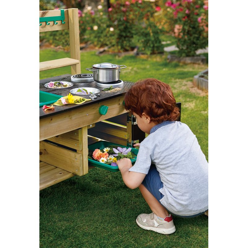 Wooden Outdoor Kitchen Playset w/ Accessories Ages 3+ Years