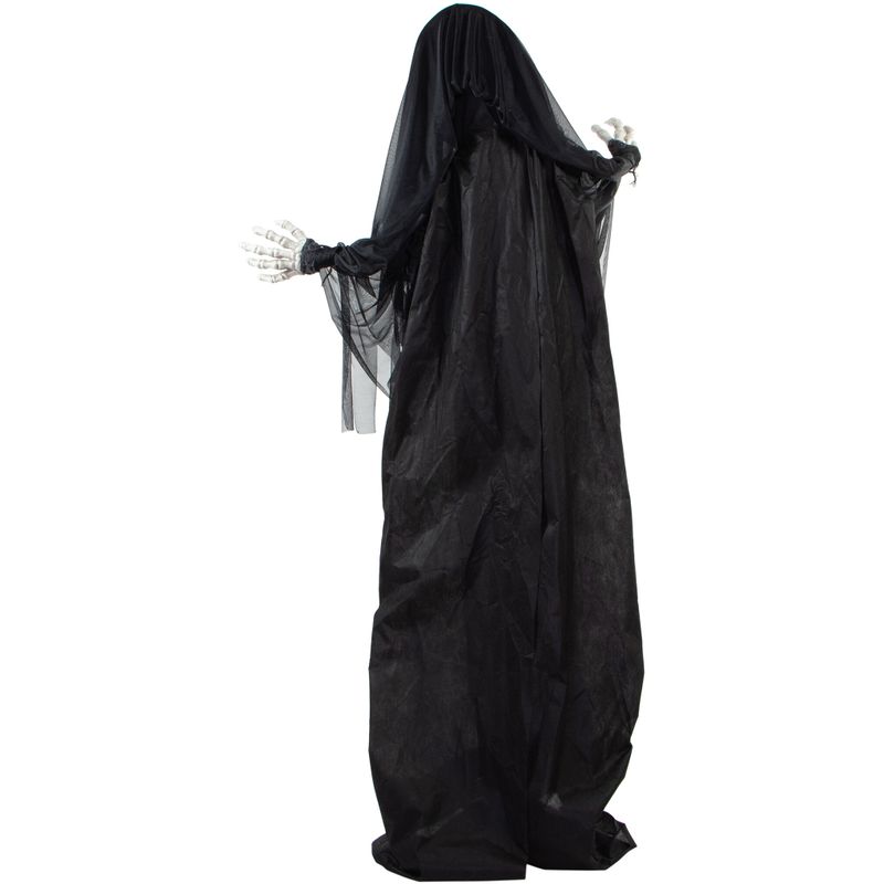 Life-Size Animatronic Skeleton Reaper with Lights and Sound, Indoor/Covered Outdoor Halloween Decoration