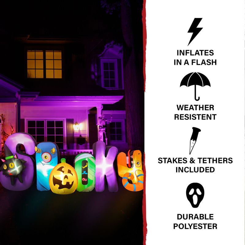 9-ft. Wide Prelit Inflatable Spooky Sign