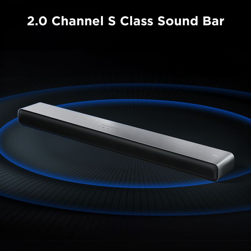 TCL - S4BH S Class 2.0 Channel Sound Bar with Dolby Atmos, DTS Virtual:X, and Bluetooth Music Streaming - Black