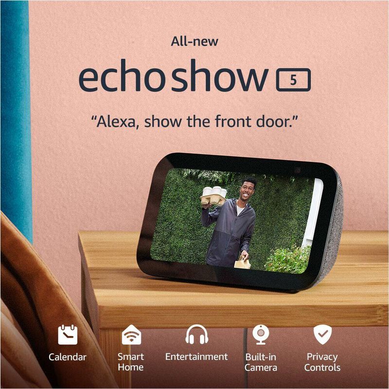 Amazon - Echo Show 5 (3rd Generation) 5.5 inch Smart Display with Alexa - Charcoal