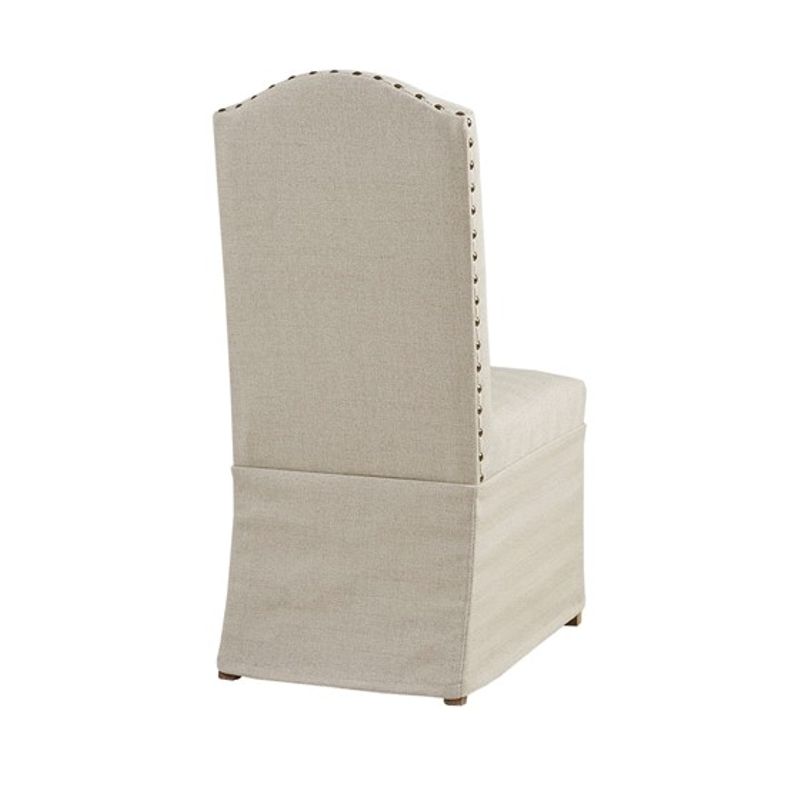 Beige Foster Set of 2 High Back Dining Chairs with Skirts