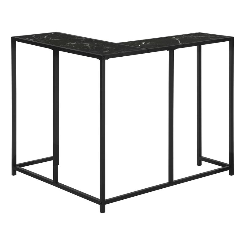 Accent Table/ Console/ Entryway/ Narrow/ Corner/ Living Room/ Bedroom/ Metal/ Laminate/ Black Marble Look/ Contemporary/ Modern