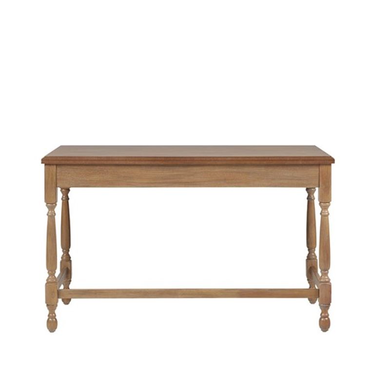 Natural Tabitha Solid Wood Desk with 1 Drawer and turned legs