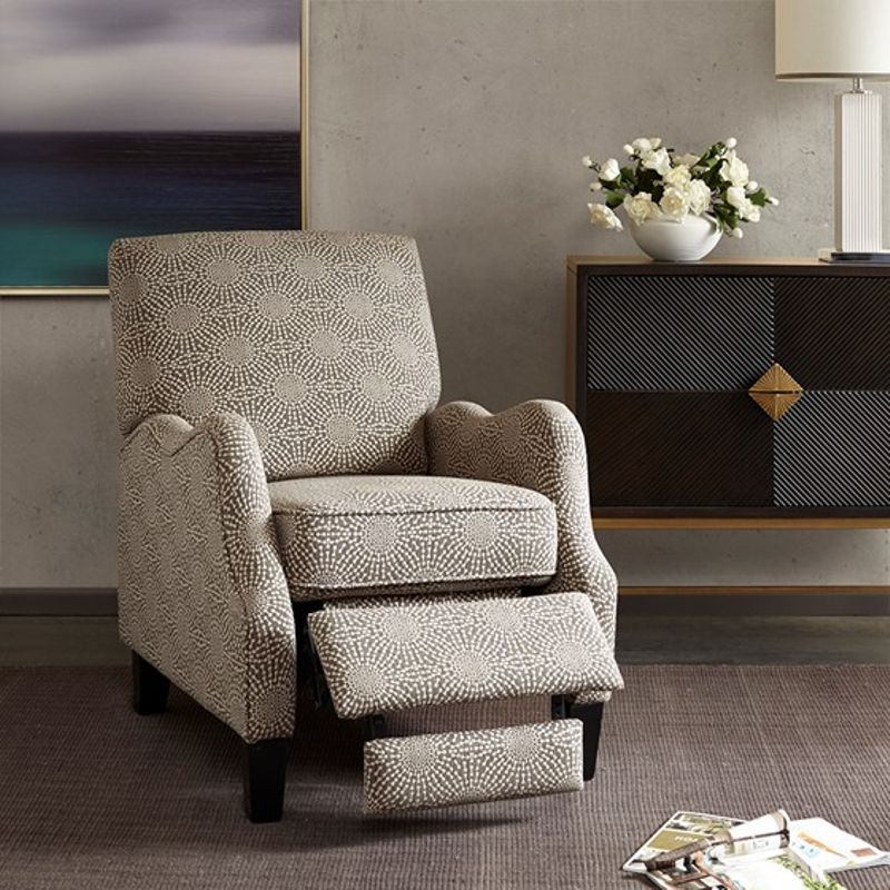 Beige Multi Hoffman Push Back Recliner