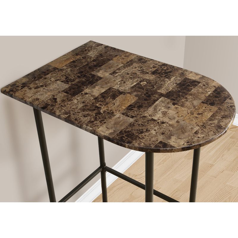 Home Bar/ Bar Table/ Bar Height/ Pub/ 36" Rectangular/ Small/ Kitchen/ Metal/ Laminate/ Brown Marble Look/ Contemporary/ Modern