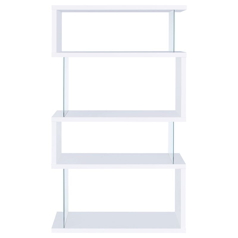 Emelle 4-tier Bookcase White and Clear