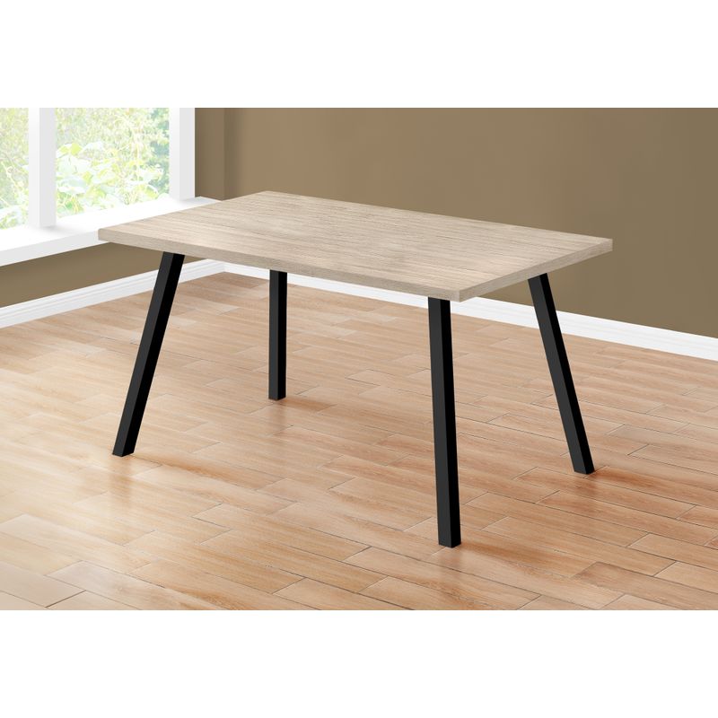 Dining Table - 36"X 60" / Dark Taupe / Black Metal