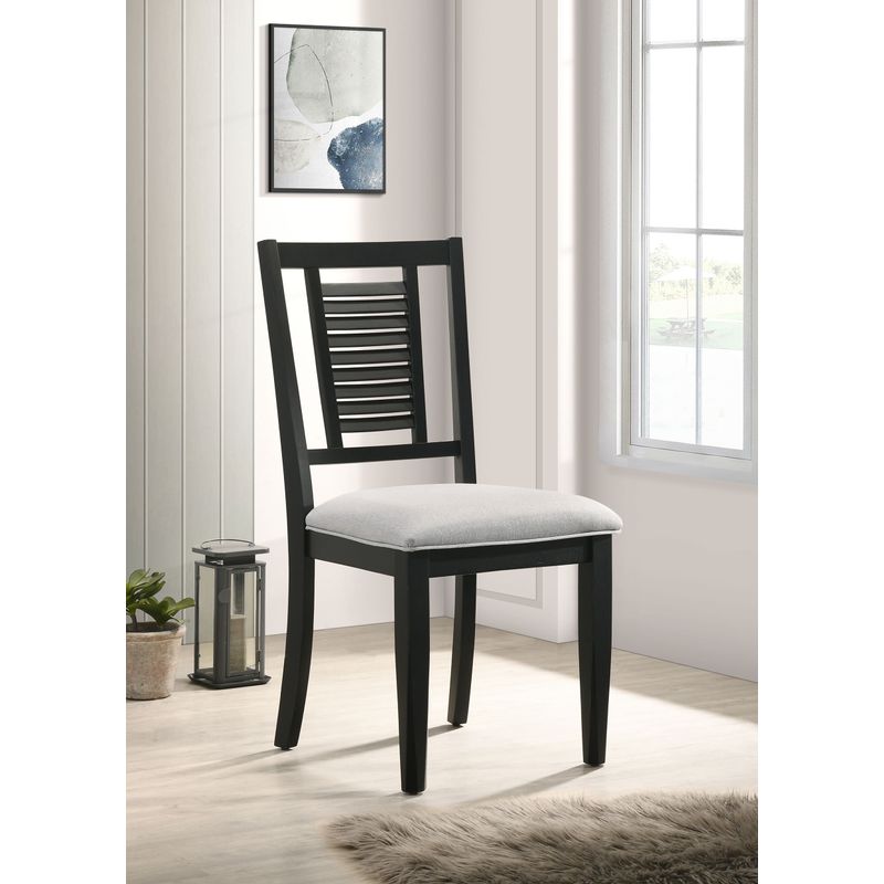 Appleton Ladder Back Dining Side Chair Black Washed and Light Grey (Set of 2)