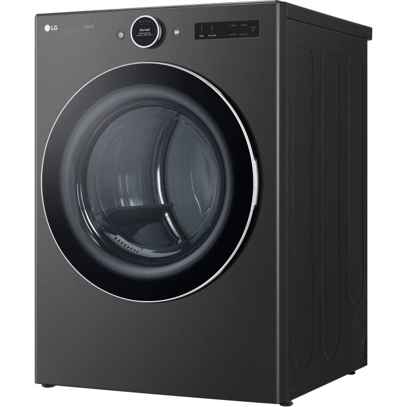 LG - 7.4 Cu. Ft. Stackable Smart Electric Dryer with TurboSteam - Black Steel