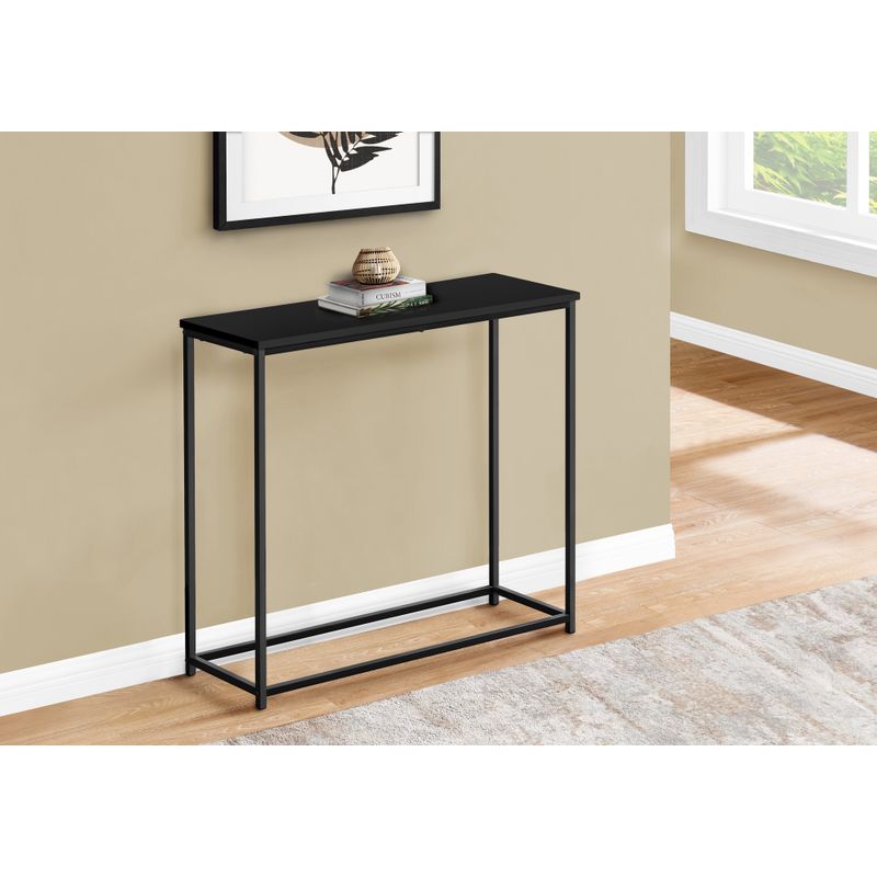 Accent Table/ Console/ Entryway/ Narrow/ Sofa/ Living Room/ Bedroom/ Metal/ Laminate/ Black/ Contemporary/ Modern