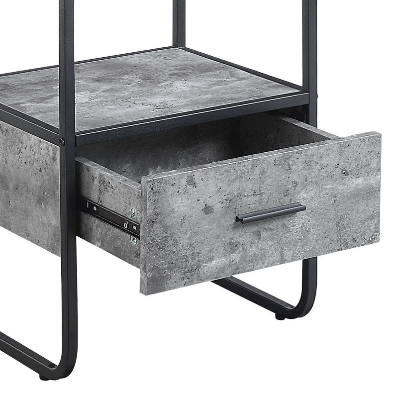 ACME Raziela TV Stand Side Pier, Concrete Gray & Black Finish