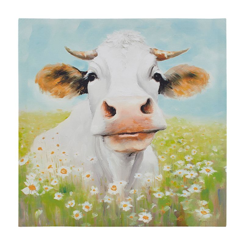 Cow/Green Multi Sunshine Animals Cow Canvas Wall Art See below