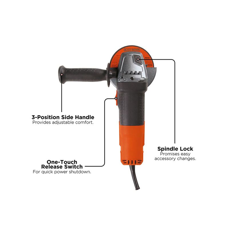 Black & Decker - 6.5 Amp 4-1/2 Angle Grinder