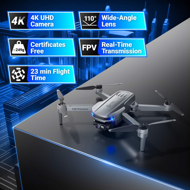 Contixo - F28-Premium GPS 4K Gimble Camera Drone - Gray