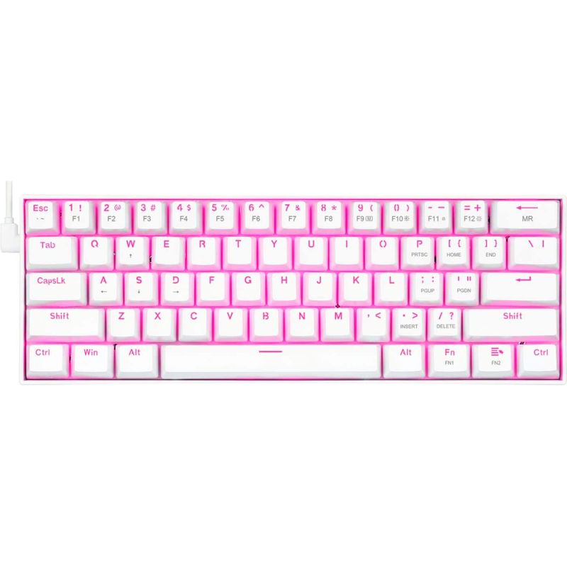 REDRAGON - K630W Dragonborn TKL Wired Gaming Mechanical Brown Switch Keyboard with Backlighting - White