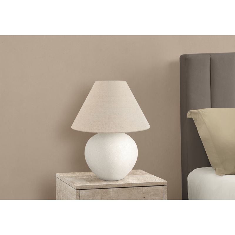 Lighting - 16"H Table Lamp Cream Ceramic / Cream Shade