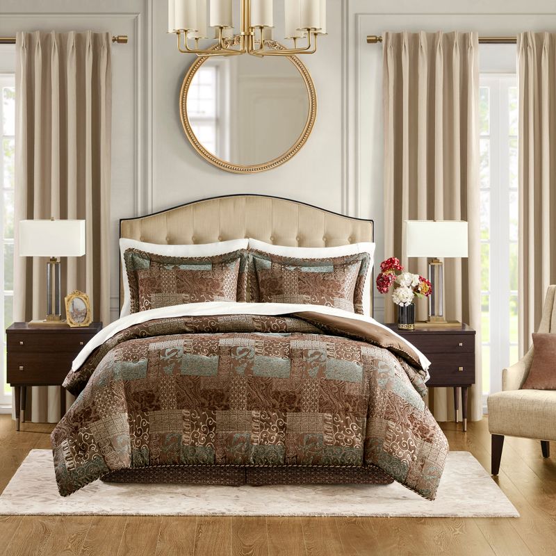 Brown Galleria 4 Piece Brown Comforter Set Cal King
