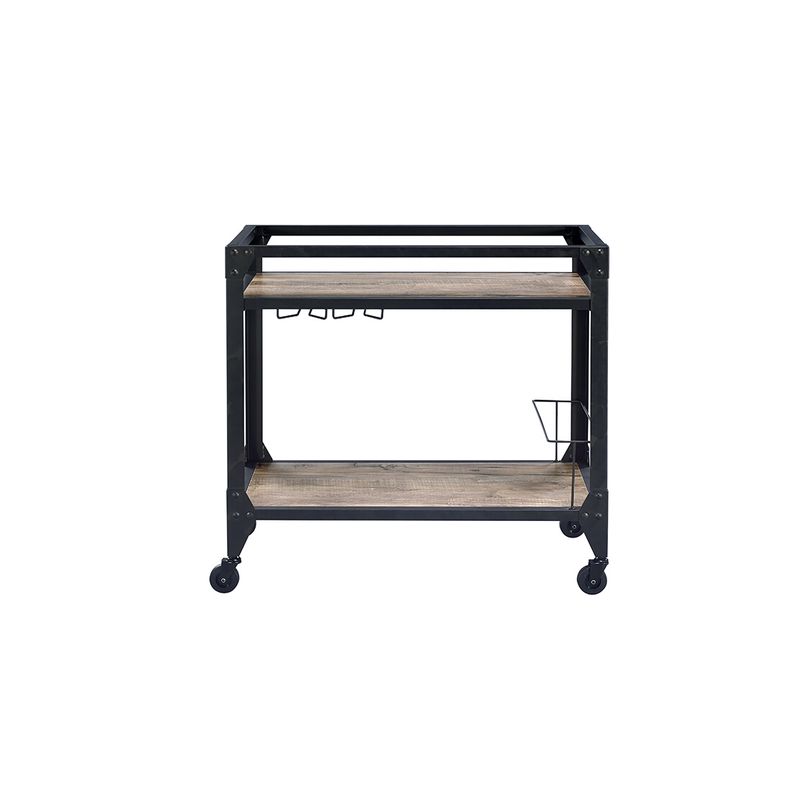ACME Jorgensen Serving Cart, Rustic Oak & Charcoal
