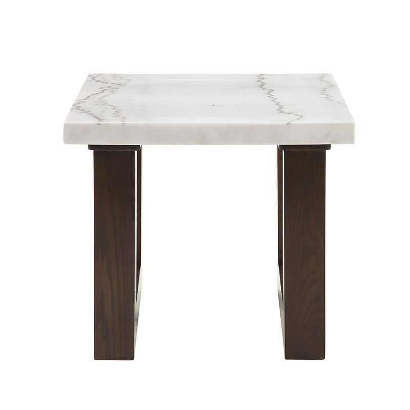 ACME Edwyn End Table w/Marble Top in Natural Marble Top & Espresso Finish